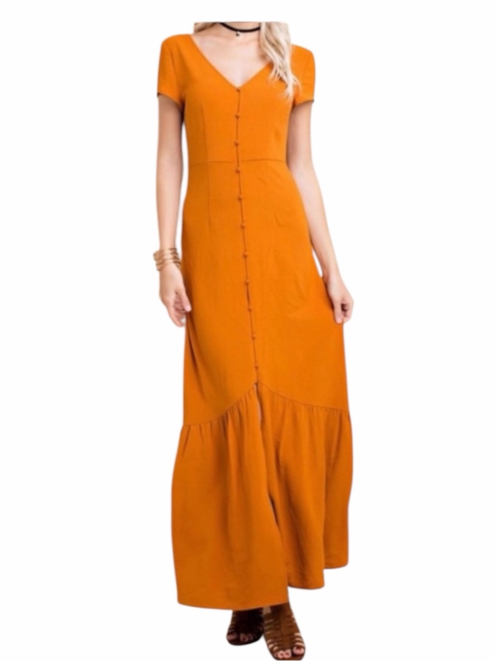 American vintage pumpkin spice maxi dress Size Medium
